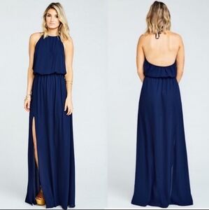 Show Me Your Mumu Heather Navy Halter Dress